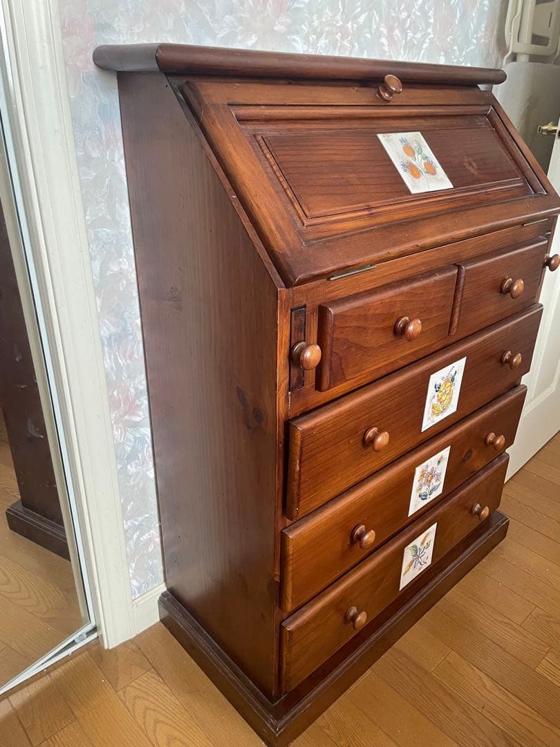 値下げ　木製　スペイン家具　ビューロー　アクタス　チェスト　デスク