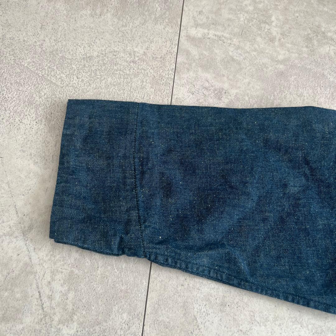 45R デニム　インディゴ　チュニック 長袖　オーバーサイズ　フリーサイズ