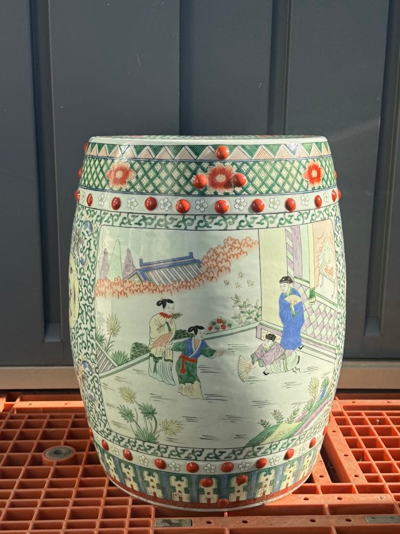 中国　粉彩人物圖　墩① 送料込み260108