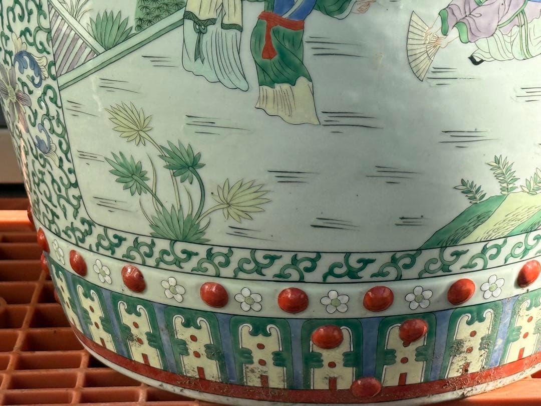 中国　粉彩人物圖　墩① 送料込み260108