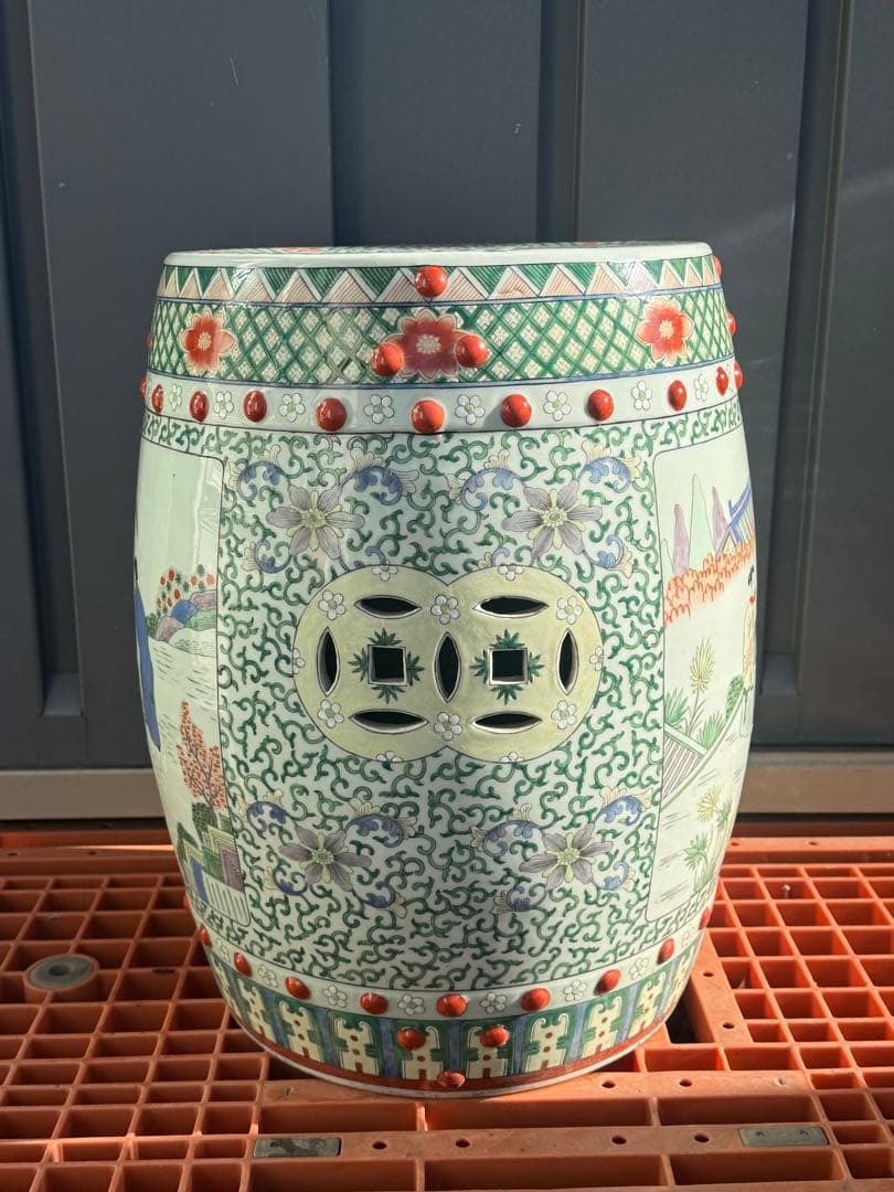 中国　粉彩人物圖　墩① 送料込み260108