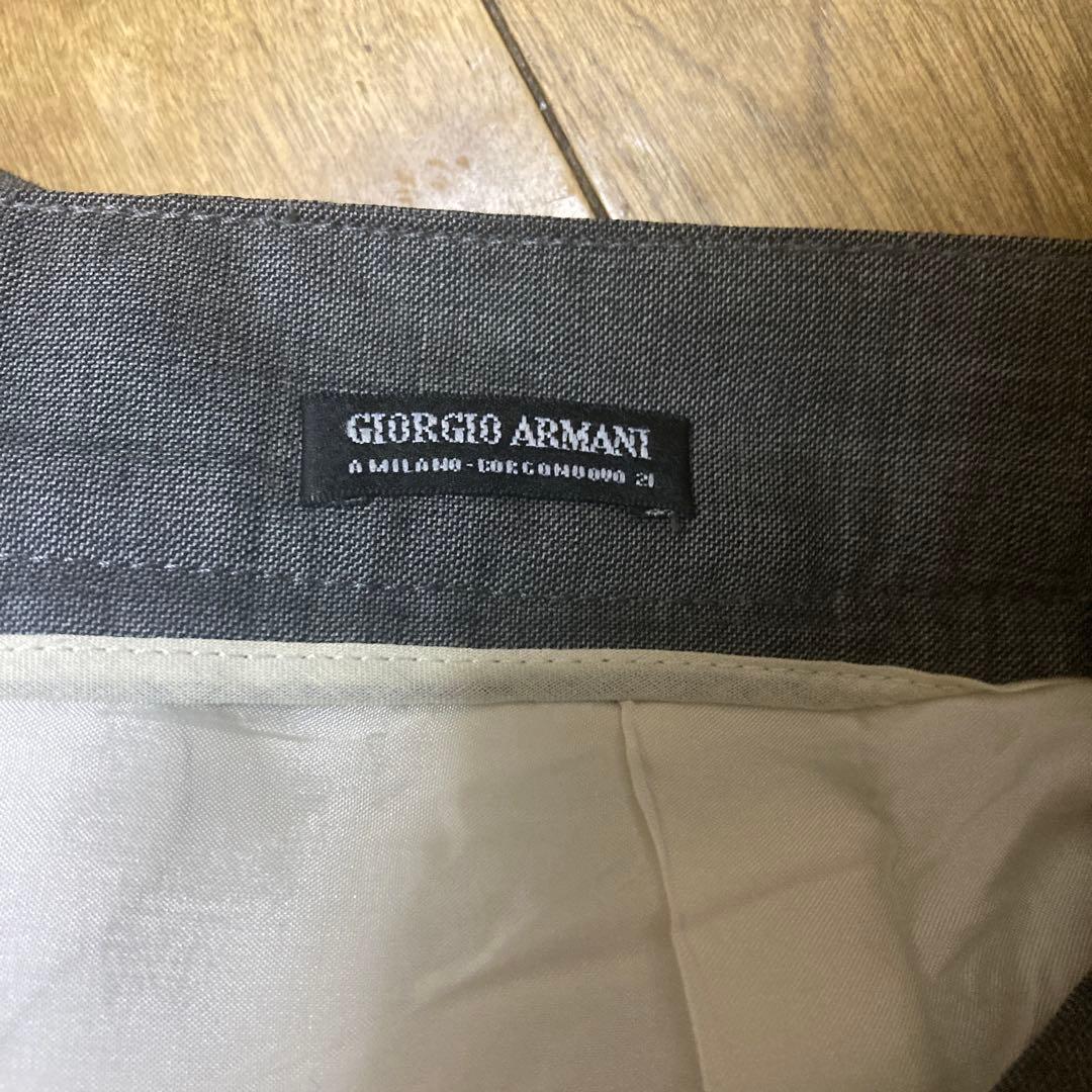 黒タグ　GIORGIO ARMANI アルマーニ　ウール　スラックス　２タック