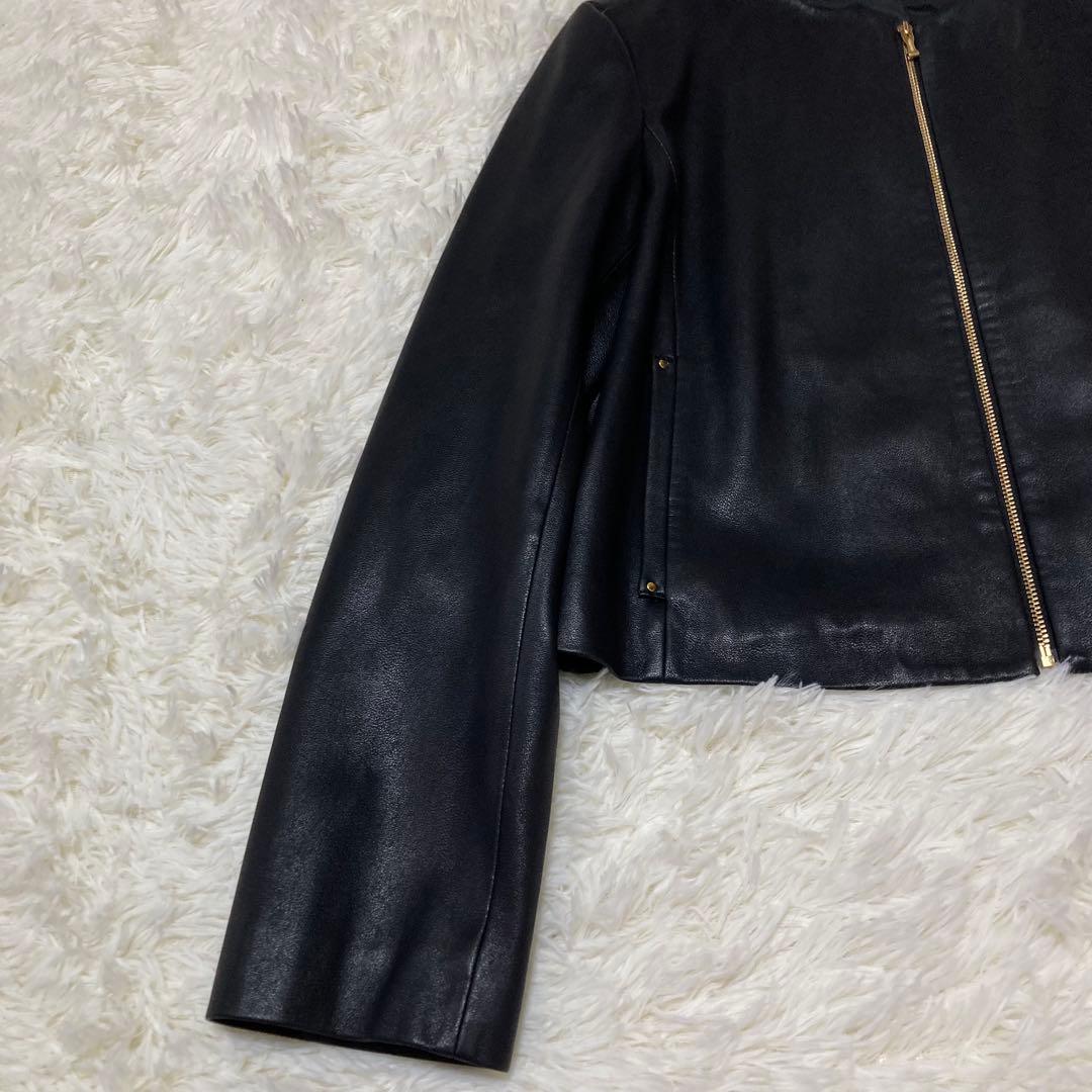 タグ付き！　CELFORD シングルライダースジャケット　黒　ゴールド金具　38