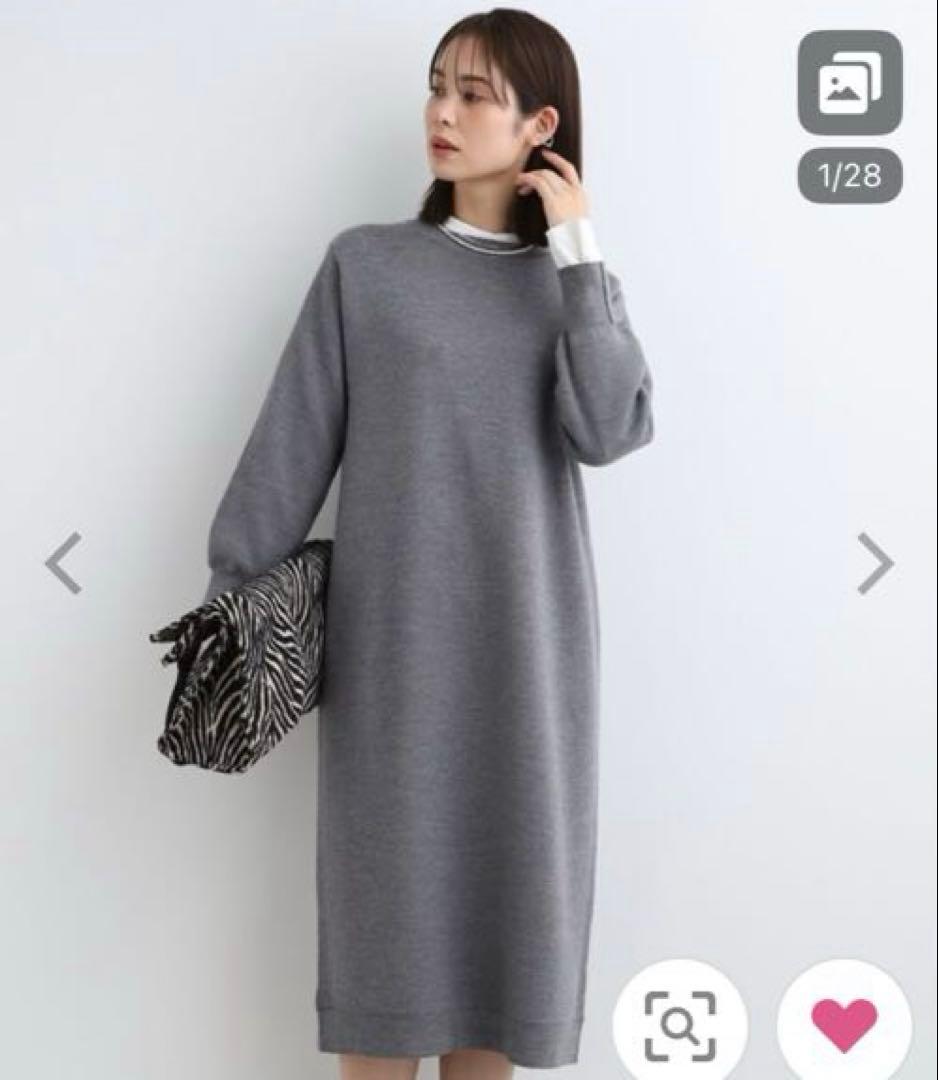 INDIVI ワンピース 「ウール混／洗える」スムースニットワンピース