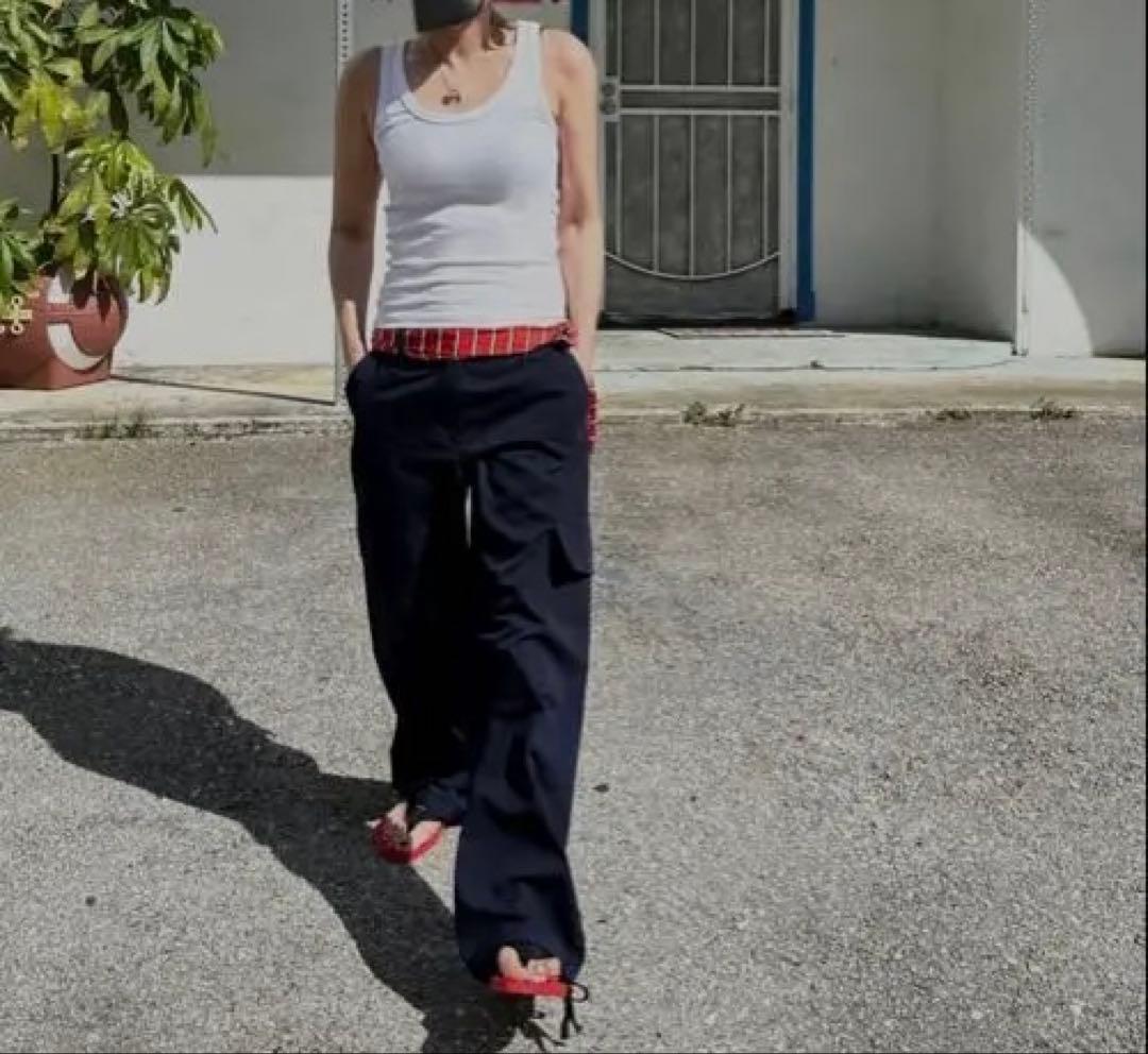 ok.soon low rise cargo pants ネイビー　3