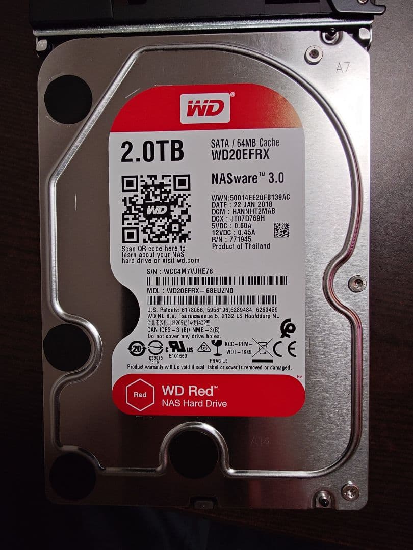 新品（価格交渉応じます）WD Red 2TB WD20EFRX