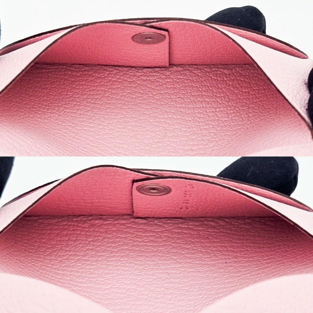 こねこママ カルヴィ ヴェルソ シェーブル 名刺入れ ピンク