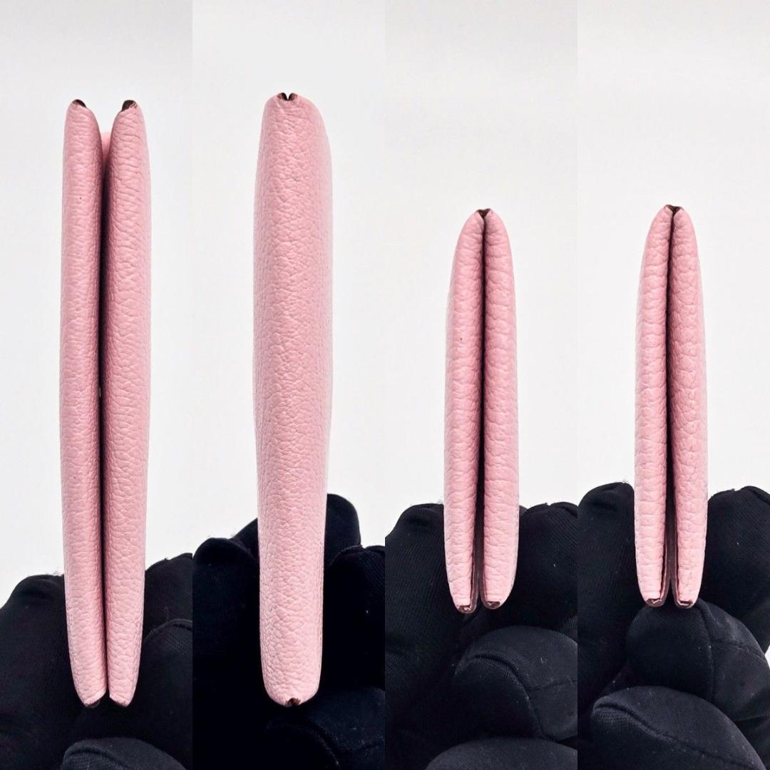 こねこママ カルヴィ ヴェルソ シェーブル 名刺入れ ピンク