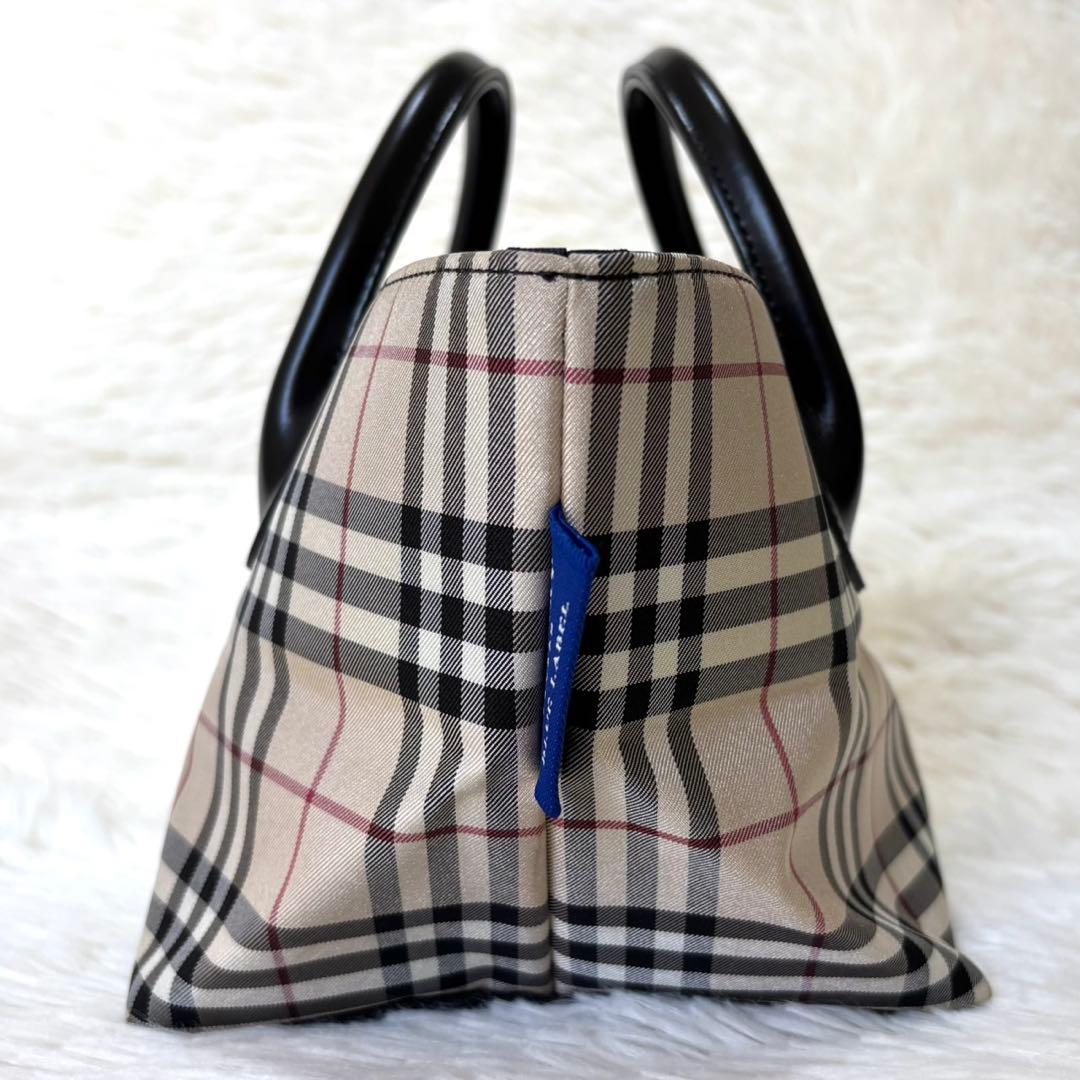 【美品】バーバリーブルーレーベル トートバッグ ナイロン ノバチェック 舟形