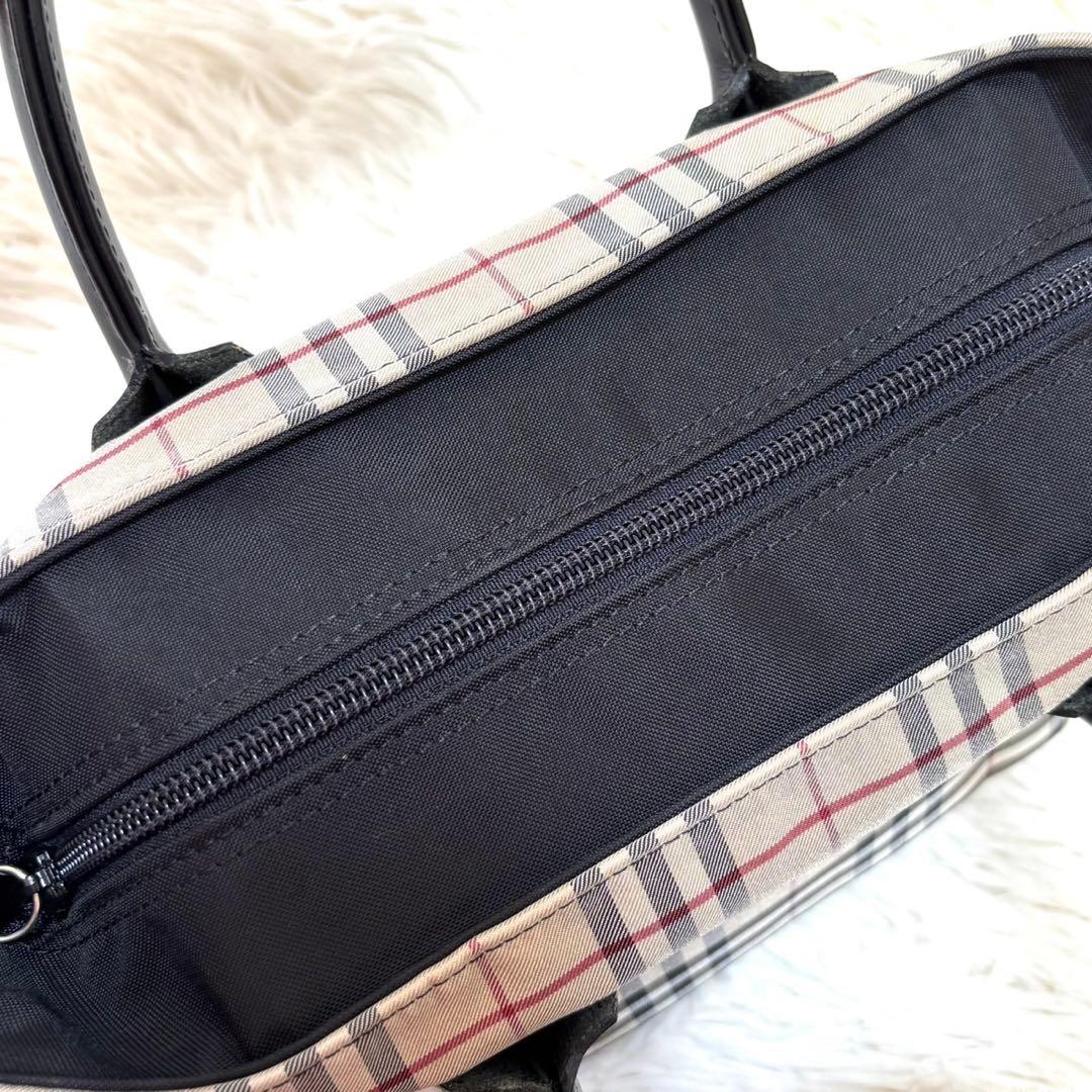 【美品】バーバリーブルーレーベル トートバッグ ナイロン ノバチェック 舟形