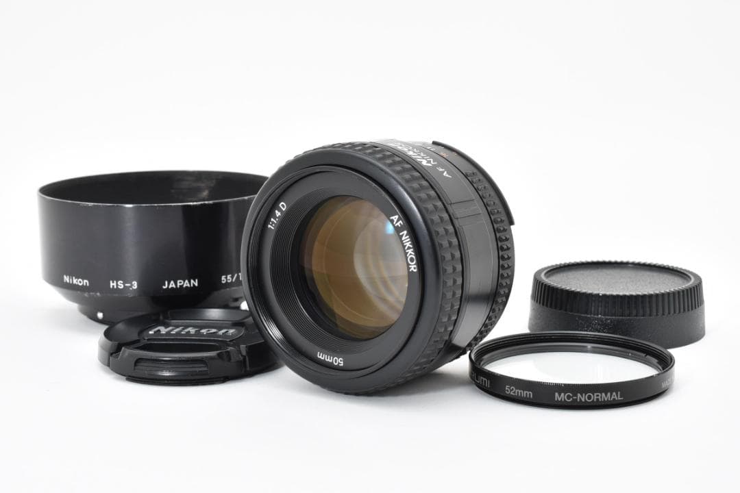 動確済 美品 ニコン AF NIKKOR 50 1.4D + HS-3 #690