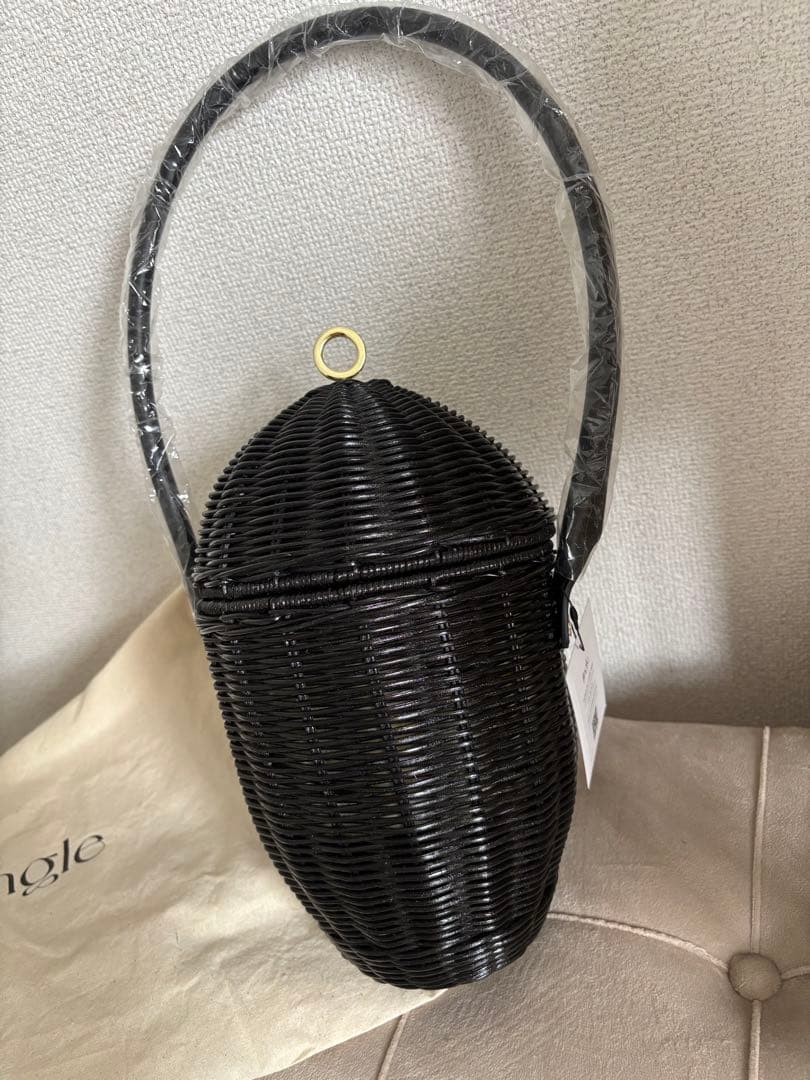 jingle どんぐりラタンバッグ　girlish カゴバック　ブラック
