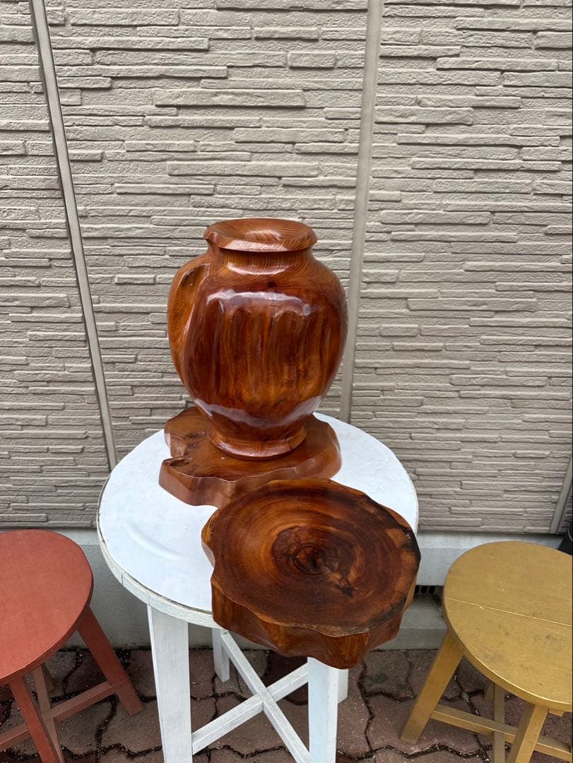 希少品　屋久杉の花瓶　壺 土台