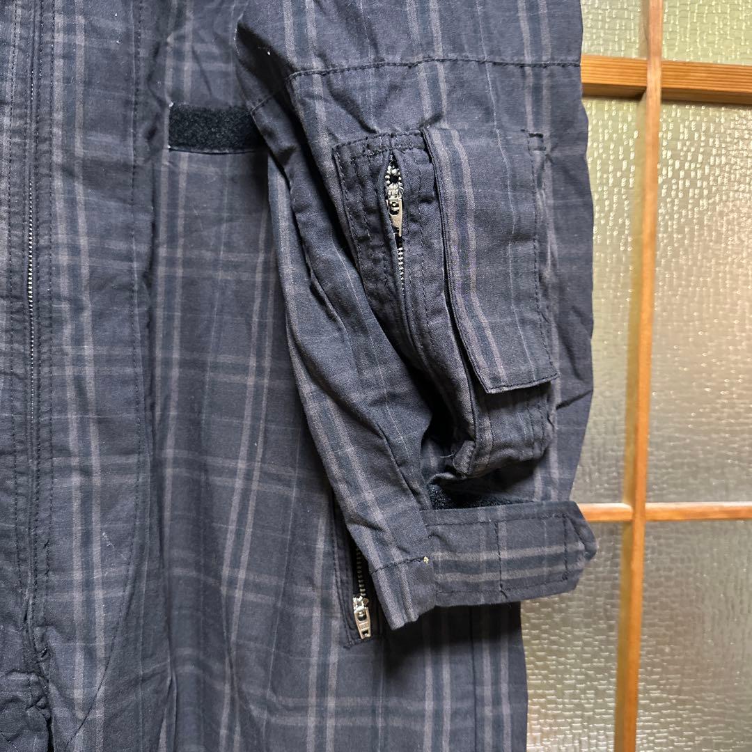 STUSSY グレー・チェック柄 つなぎ L