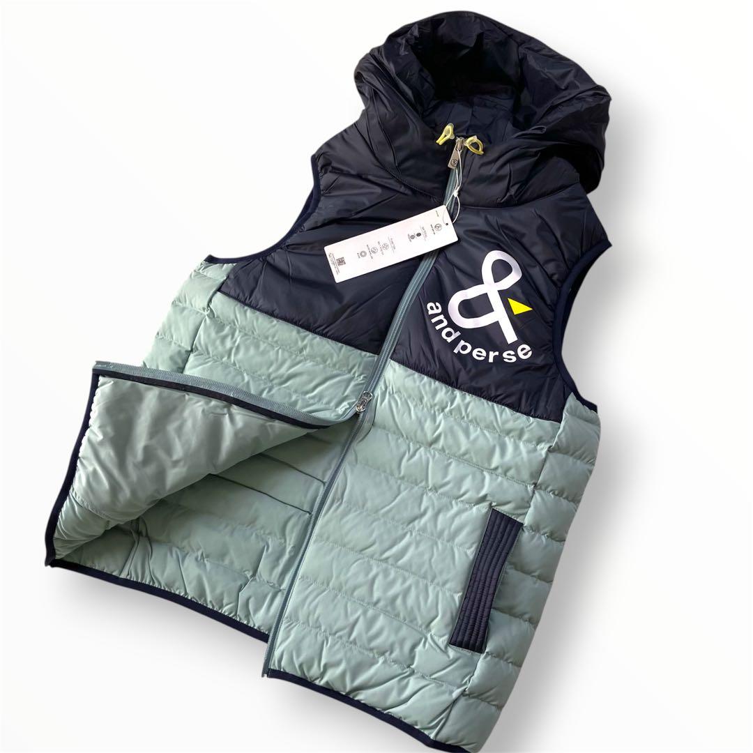 【タグ付新品】and per se 2023年モデル ビッグロゴ 中綿ベスト L