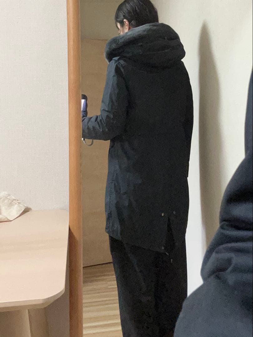 貴重Mサイズ【大柄さんに】ウールリッチ　ラビットファーライナー付きモッズコート