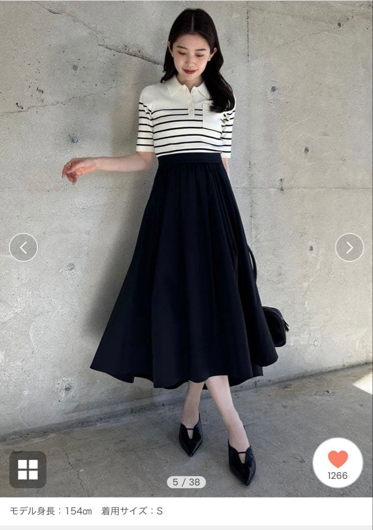 anuansポロニットドッキングワンピース