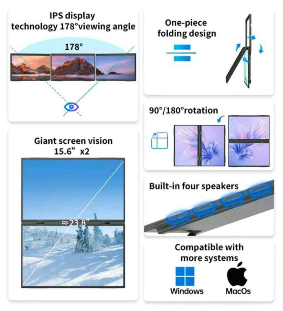 【新品未開封】15.6インチ デュアルディスプレイ 本体