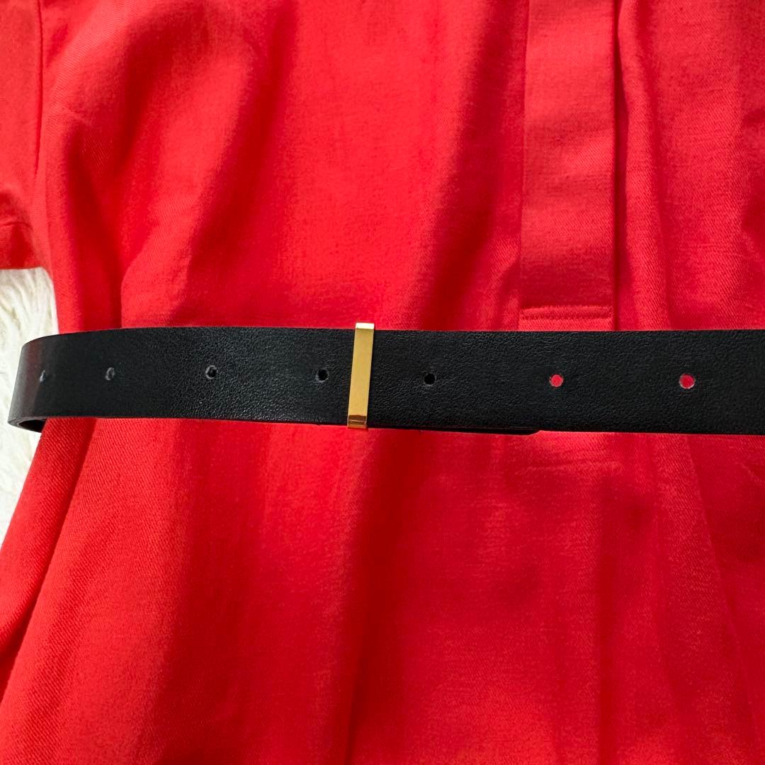 【美品】23年　アドーア　レーヨン麻ソフフトタンブラーワンピース　ベルト　38