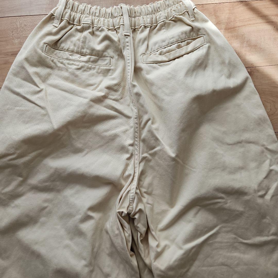 ☆HARVESTY☆アイボリーオフホワイトコットンサーカスパンツ☆美品２☆