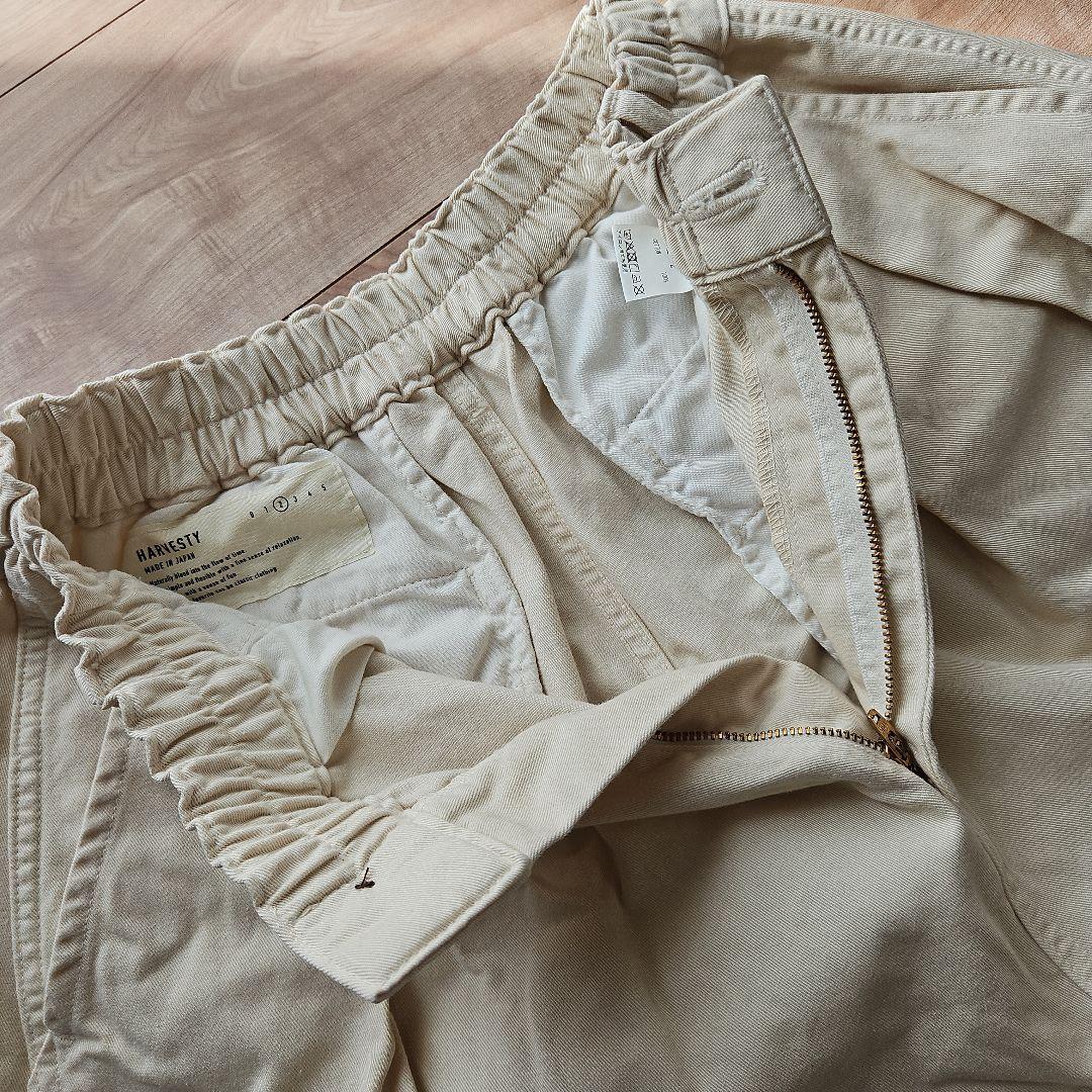 ☆HARVESTY☆アイボリーオフホワイトコットンサーカスパンツ☆美品２☆