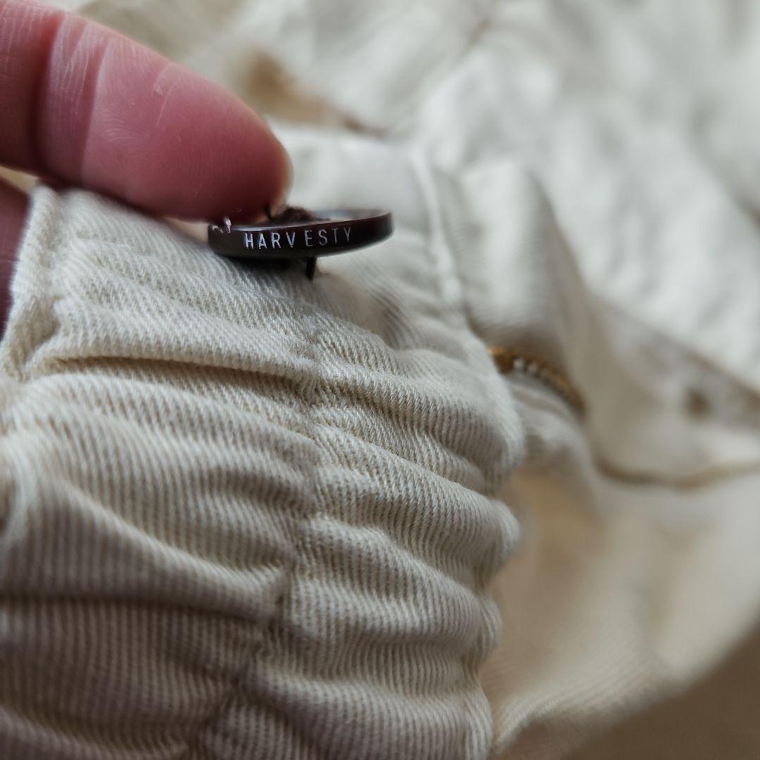 ☆HARVESTY☆アイボリーオフホワイトコットンサーカスパンツ☆美品２☆