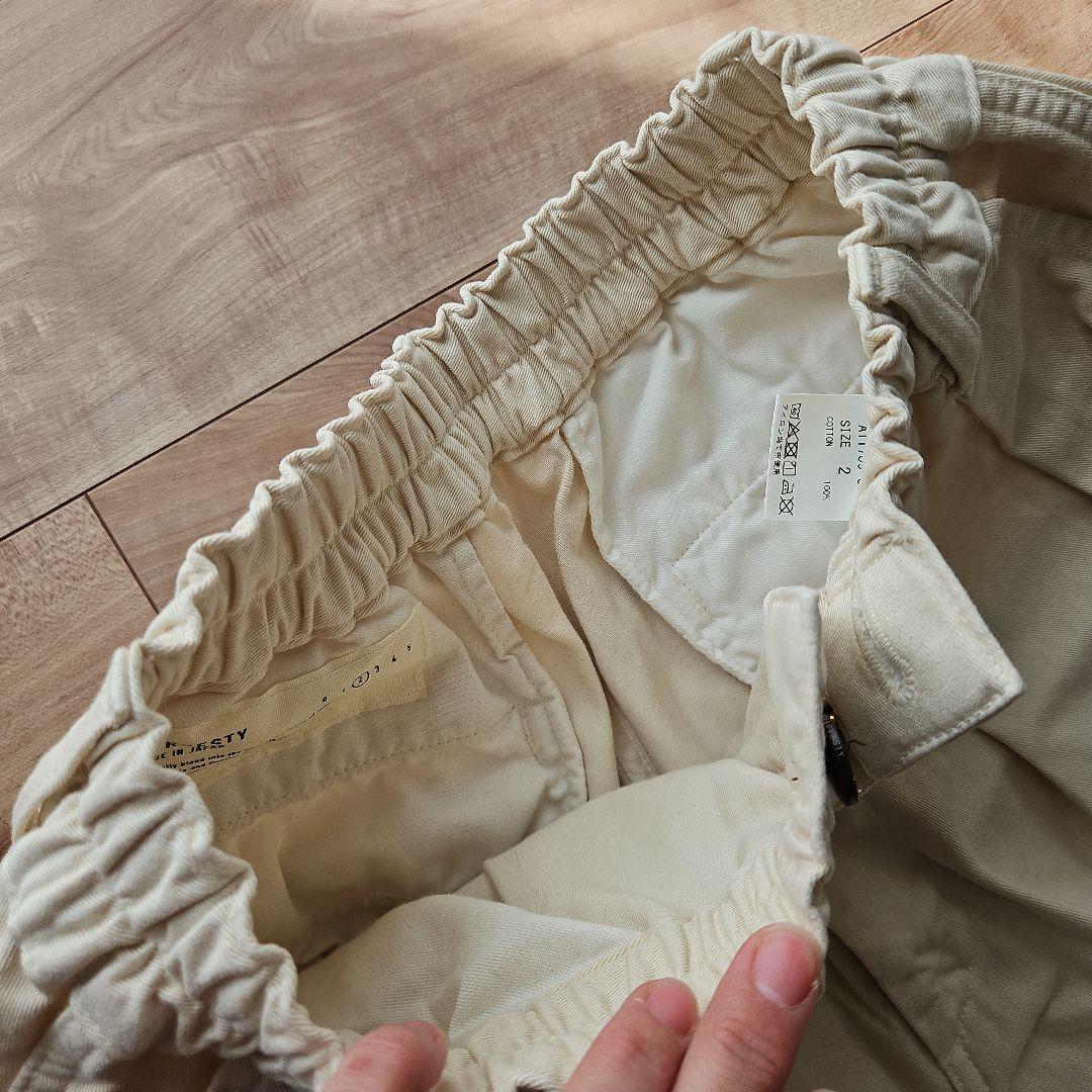 ☆HARVESTY☆アイボリーオフホワイトコットンサーカスパンツ☆美品２☆