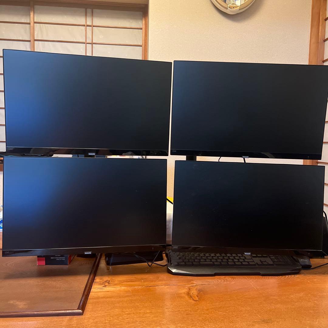 Philips 4台モニター デュアルディスプレイセット