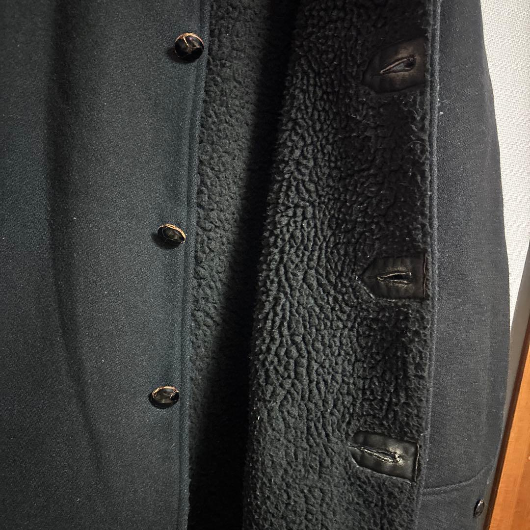 希少 Schott 40 ブラック ウールコート くるみボタン　ボア