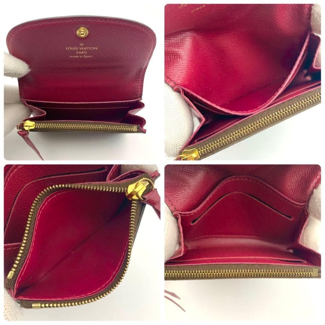 美品 ルイヴィトン ポルトモネ ロザリ フューシャ 財布 コンパクト モノグラム