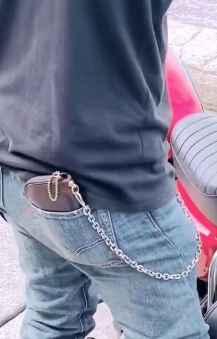 が*ー様 ワンメイク　シルバー925 ウォレットチェーン　レッドムーンアージェン