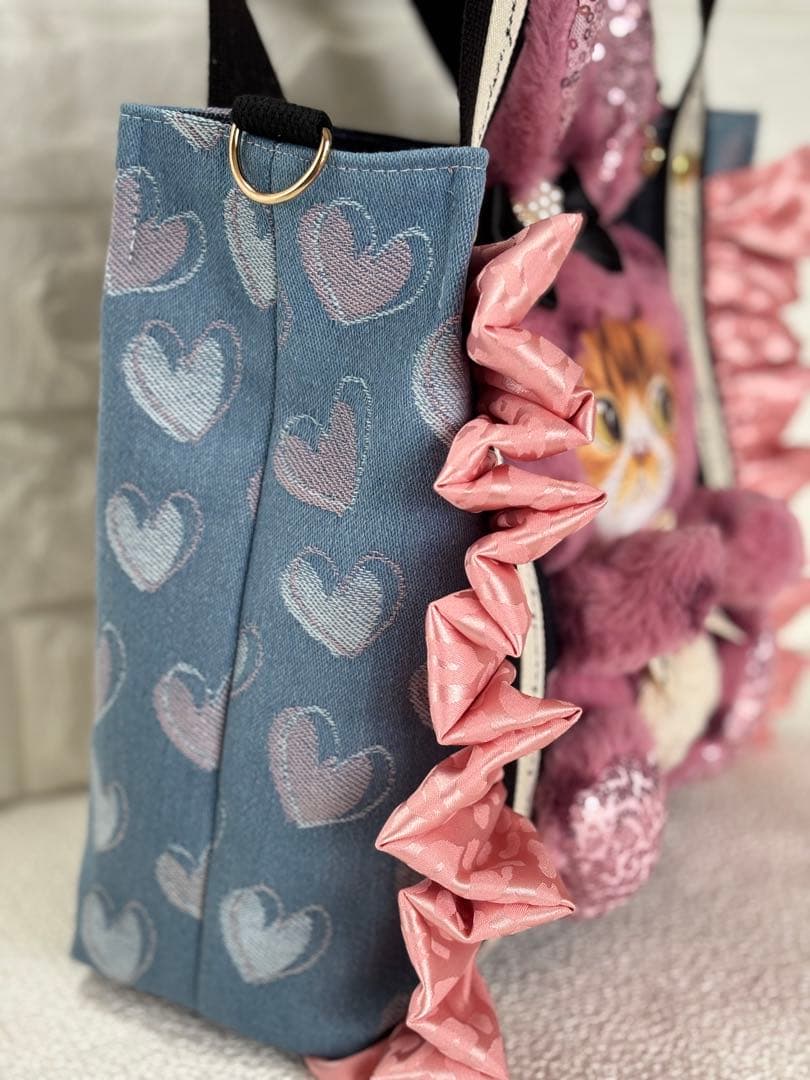 ゆ*ら様 コヤンイサムチョン　ハンドメイド　トートバッグ　ピンクヒョウ柄うさちゃ