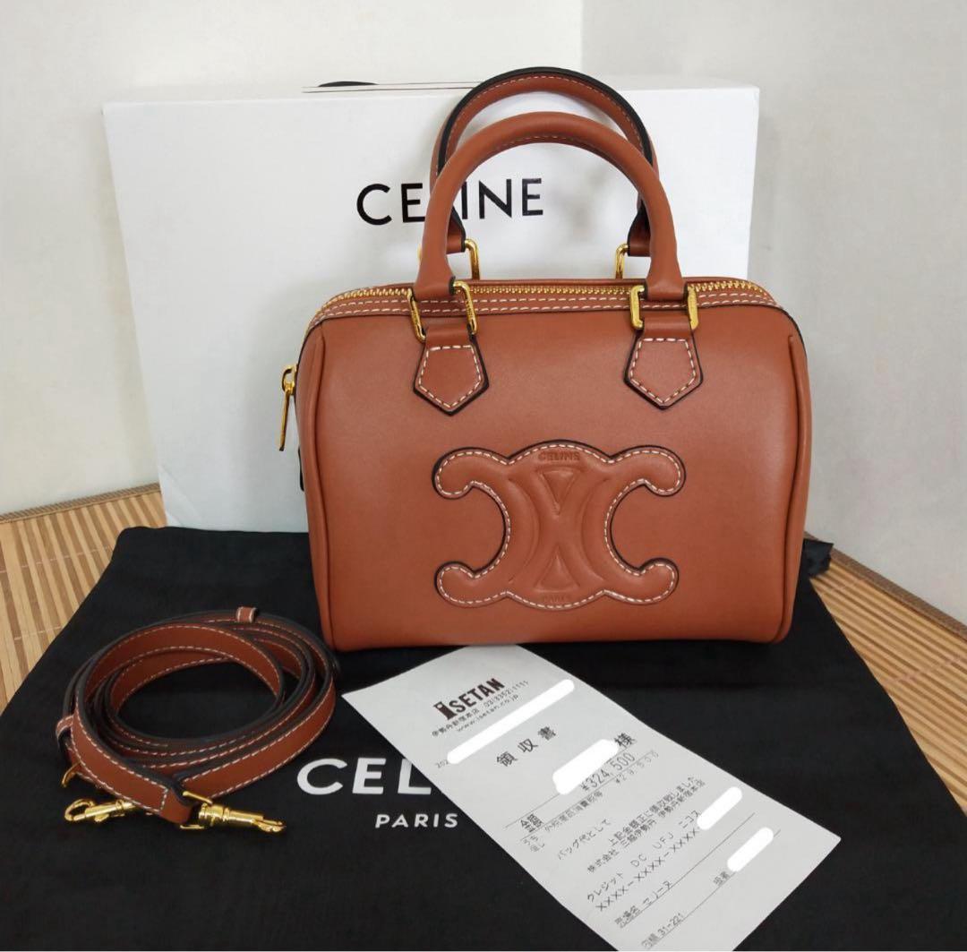 CELINE ブラウンレザー ショルダーバッグ