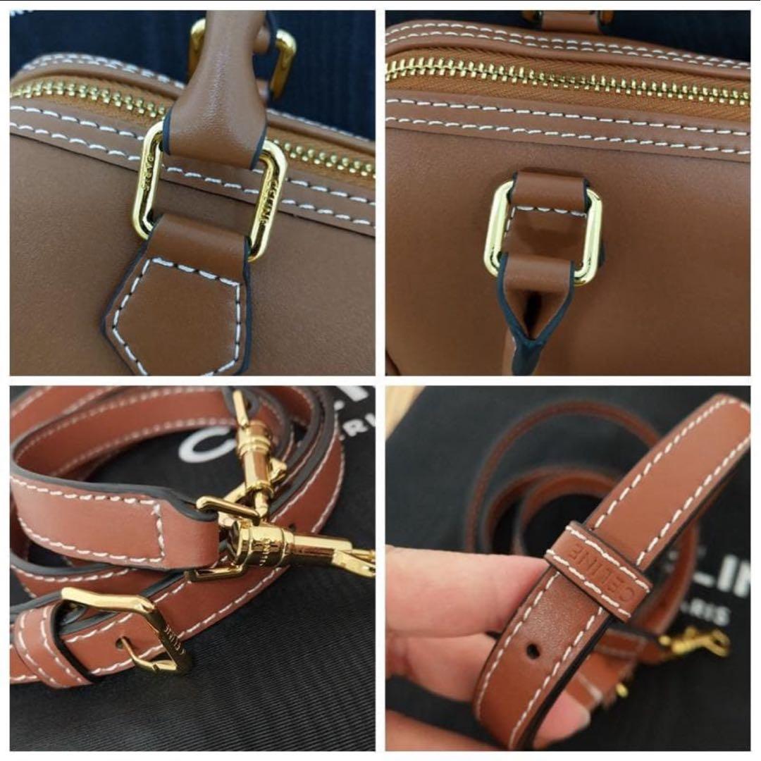 CELINE ブラウンレザー ショルダーバッグ