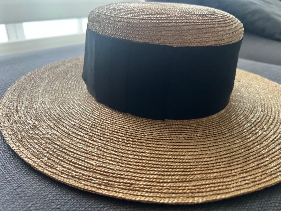 wicagrocery 麦わら帽子 ウィカグロサリー 太リボン