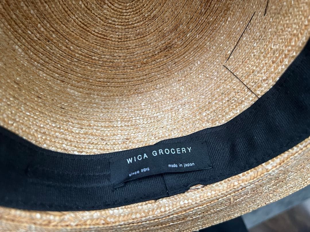 wicagrocery 麦わら帽子 ウィカグロサリー 太リボン