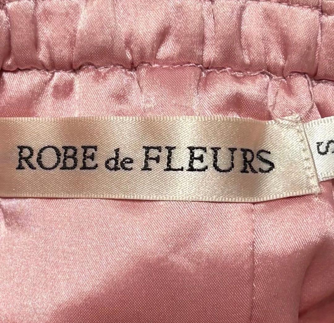 ローブドフルール　ビジューフリルレースリボンピンクドレス