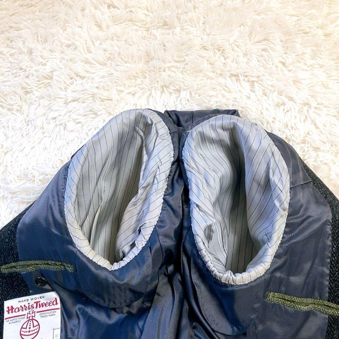 【2ピース・ハリスツイード】スーツセレクト　テーラード　ベスト　S　ヘリンボーン