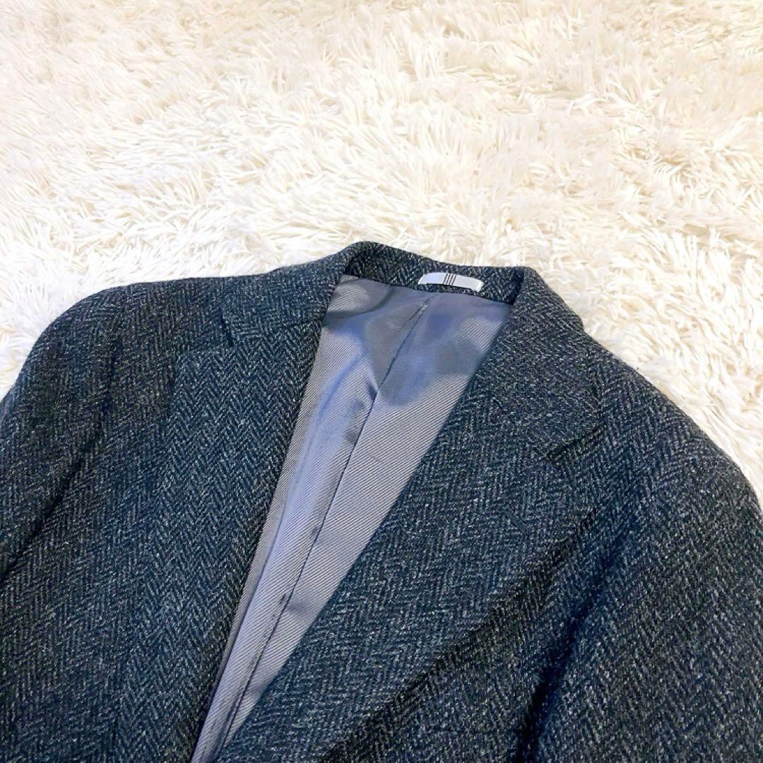 【2ピース・ハリスツイード】スーツセレクト　テーラード　ベスト　S　ヘリンボーン