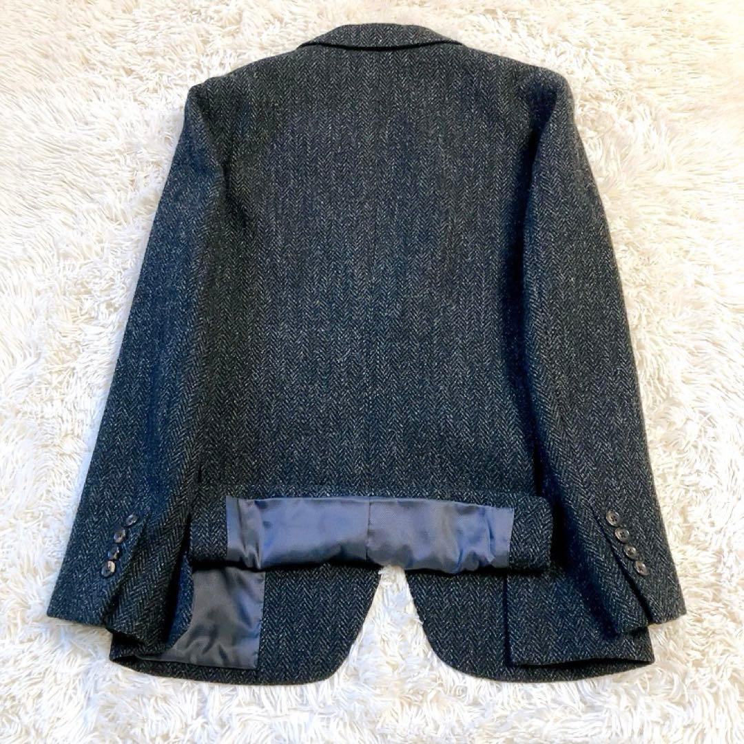 【2ピース・ハリスツイード】スーツセレクト　テーラード　ベスト　S　ヘリンボーン