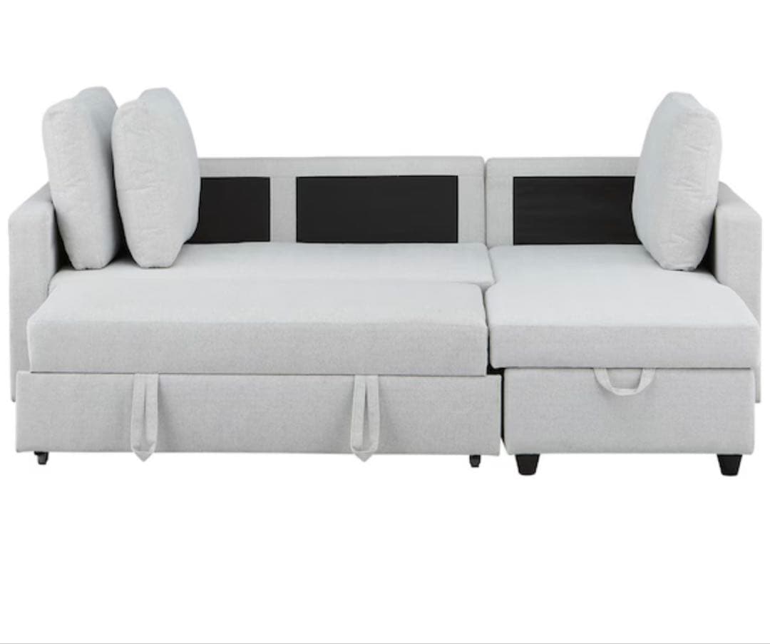 ミノムシ　保証書付きカウチソファベッド 布張りタイプ (ノアーク2 GY)