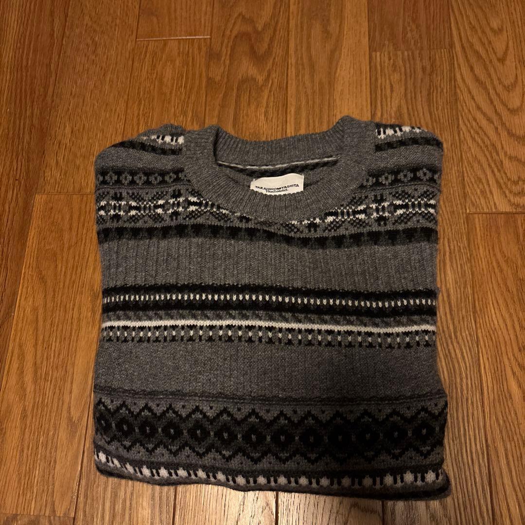 最終値下げsoloist fairisle crew neck sweater