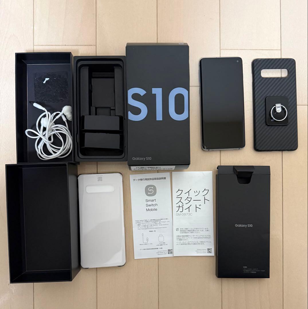 Samsung Galaxy S10 本体 青色 画面割れあり