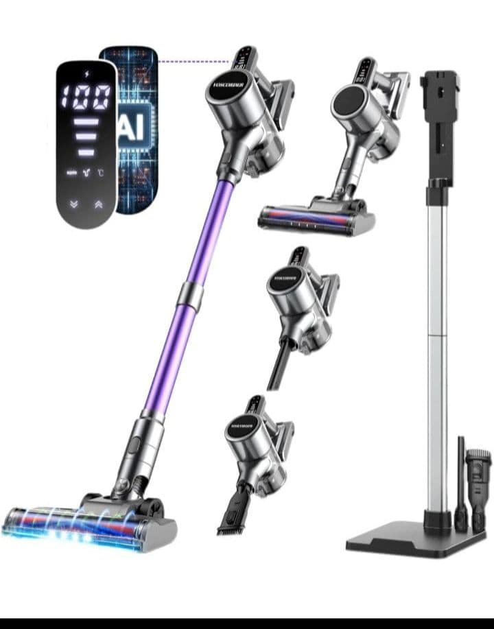 掃除機 コードレスLEDライト付き65Kpa強力吸引収納充電スタンド　軽量