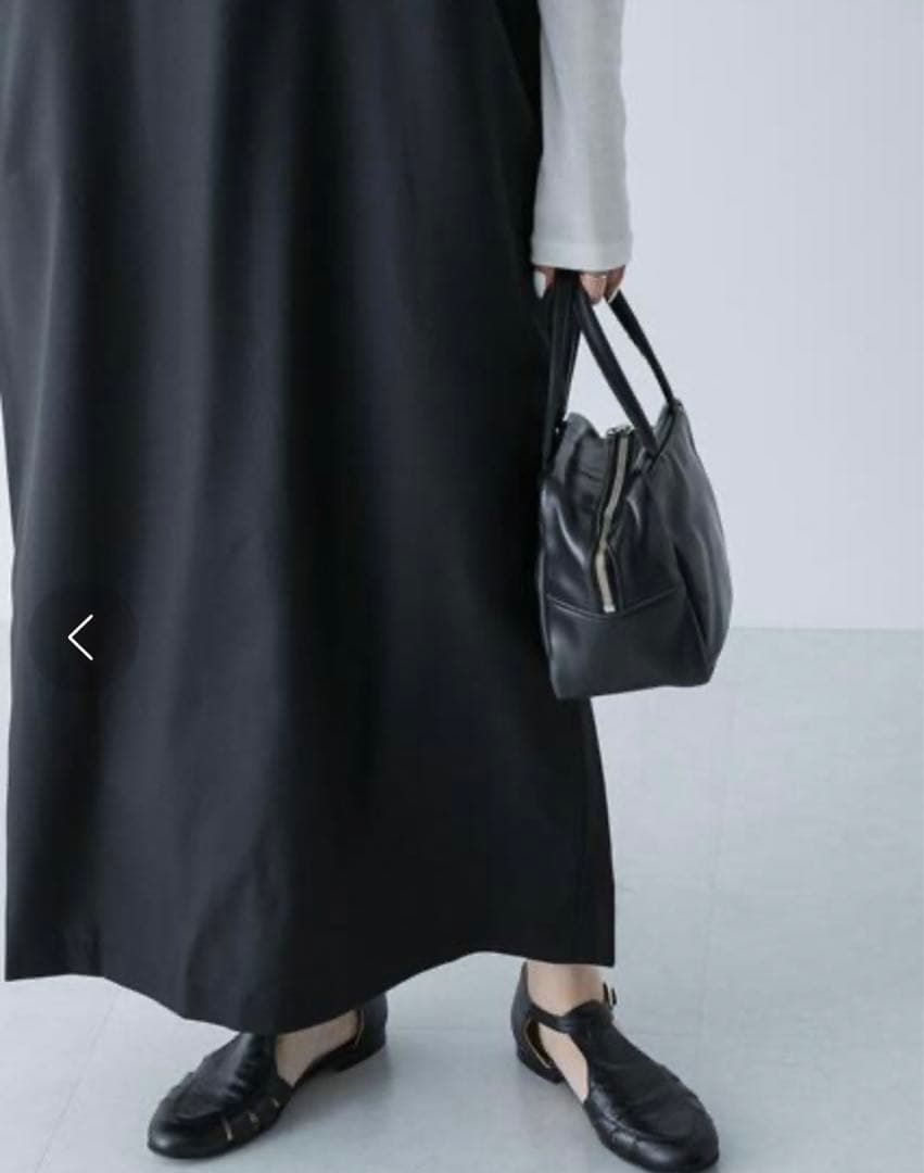 かぐれ　『2WAY仕様』ウールトロVネックワンピース　ブラック