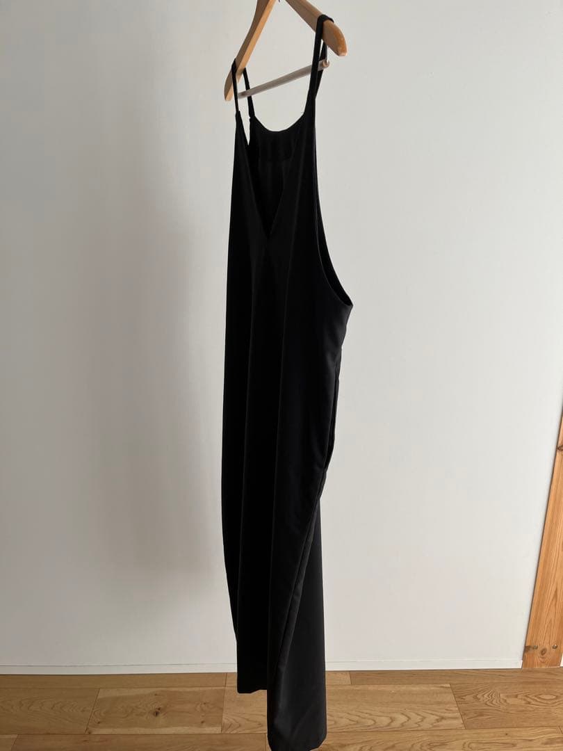 かぐれ　『2WAY仕様』ウールトロVネックワンピース　ブラック