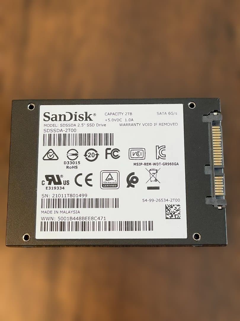 内蔵型SSD SanDisk SSD PLUS 2TB SATA 6Gb/s