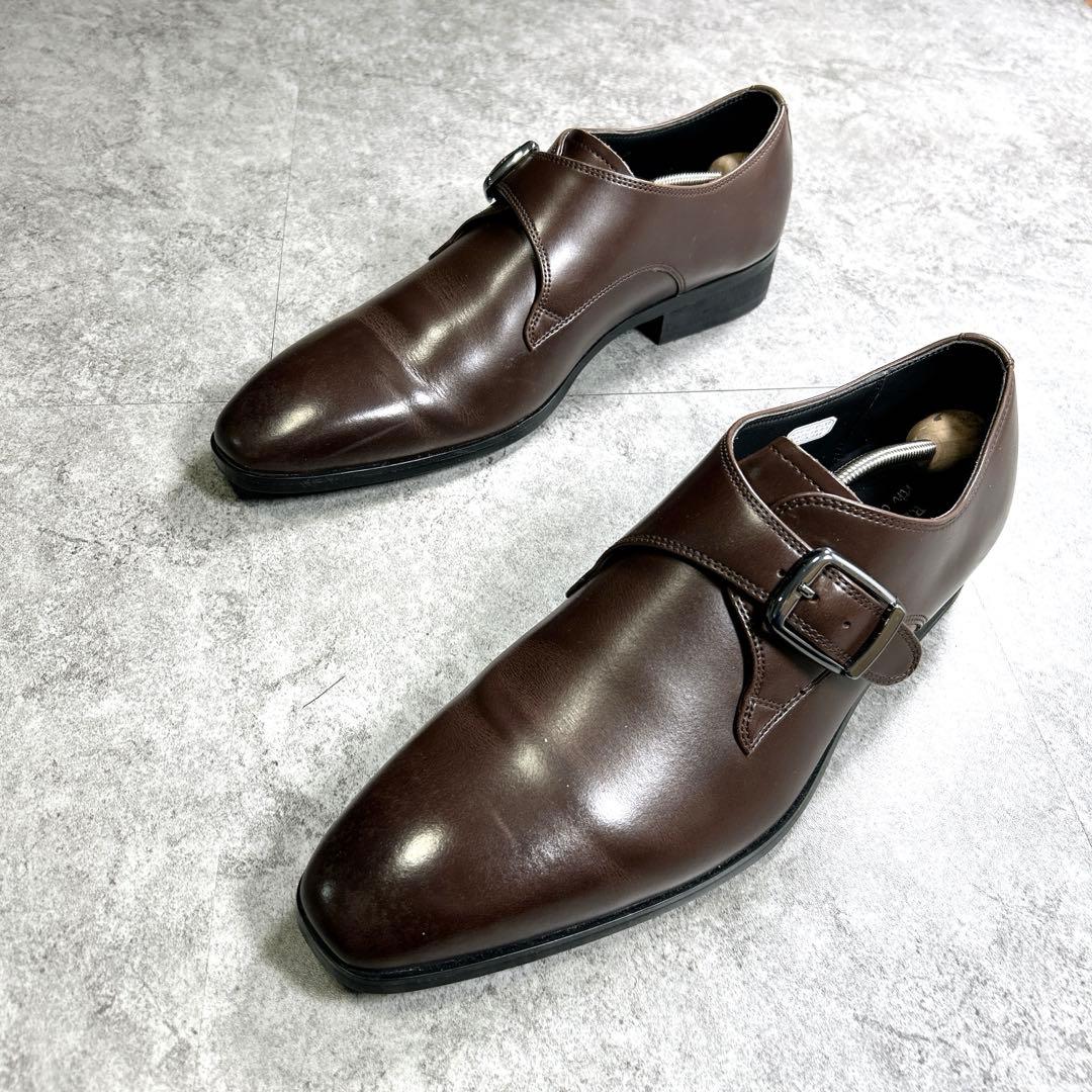 ほぼ新品【REGAL】ビジネスシューズ/シングルモンク/V235/ブラウン/3E