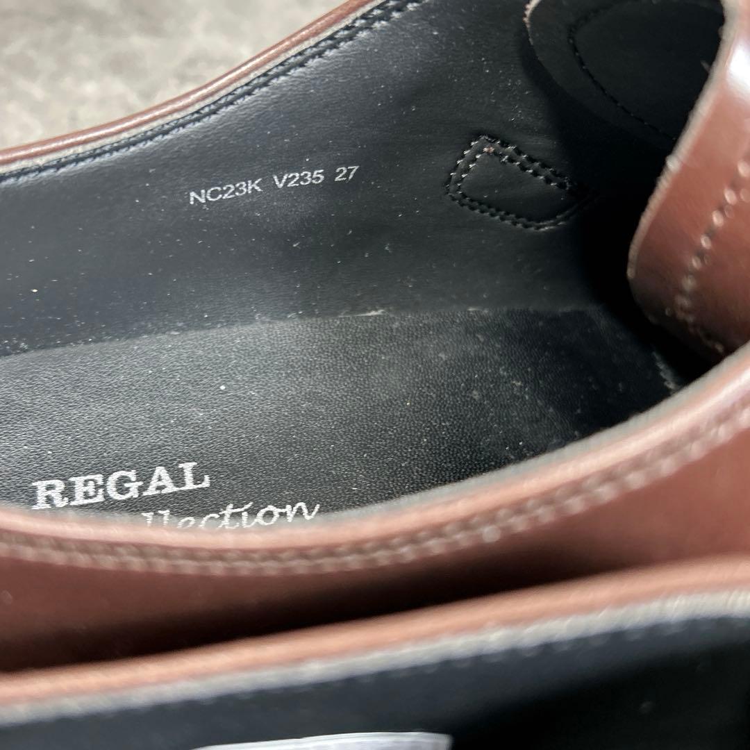 ほぼ新品【REGAL】ビジネスシューズ/シングルモンク/V235/ブラウン/3E