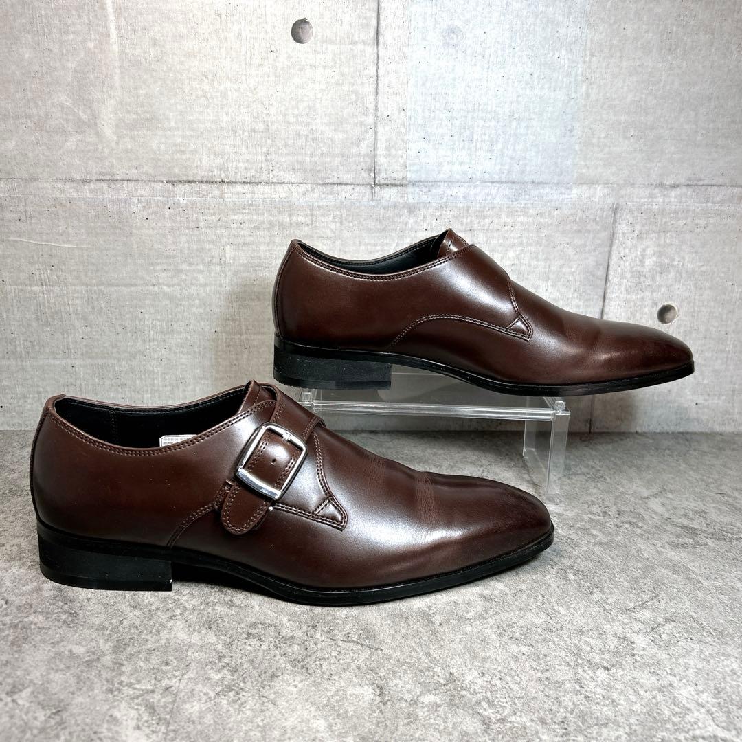ほぼ新品【REGAL】ビジネスシューズ/シングルモンク/V235/ブラウン/3E
